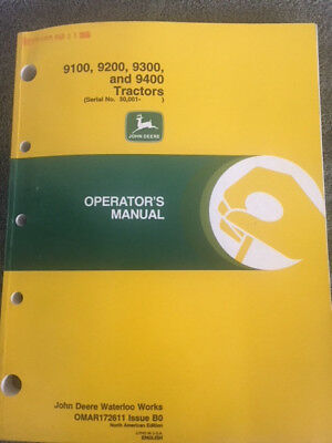 john deere 9400 combine operators manual